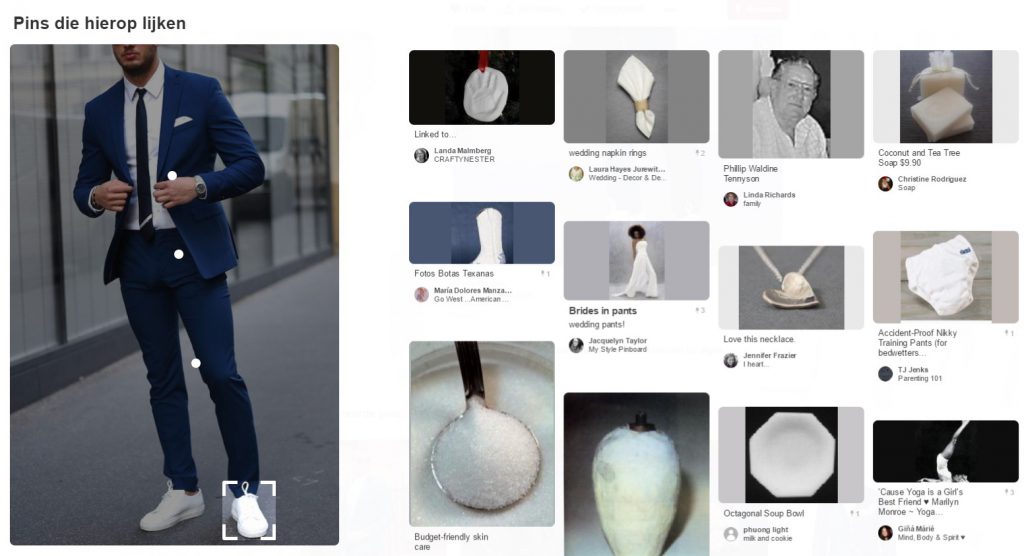 Vreemde resultaten visual search tool pinterest